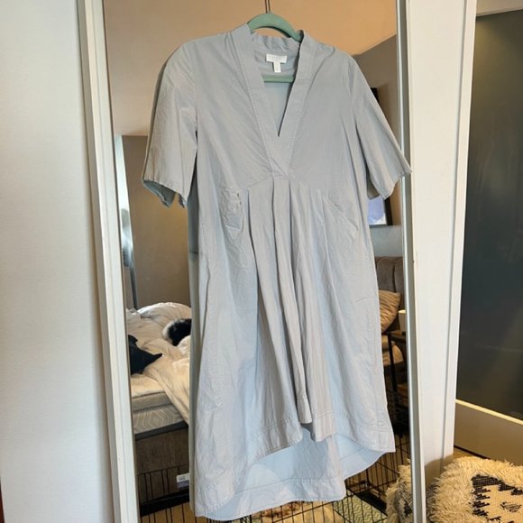 COS Kaftan Dress With Pleat Detail In Grey, XS - Picture 4 of 10